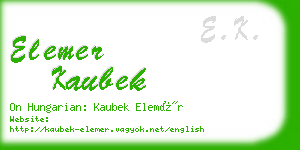 elemer kaubek business card